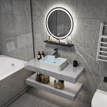 Simple bathroom marble wall-mounted washbasin hotel smart luxury washbasin bathroom cabinet combination