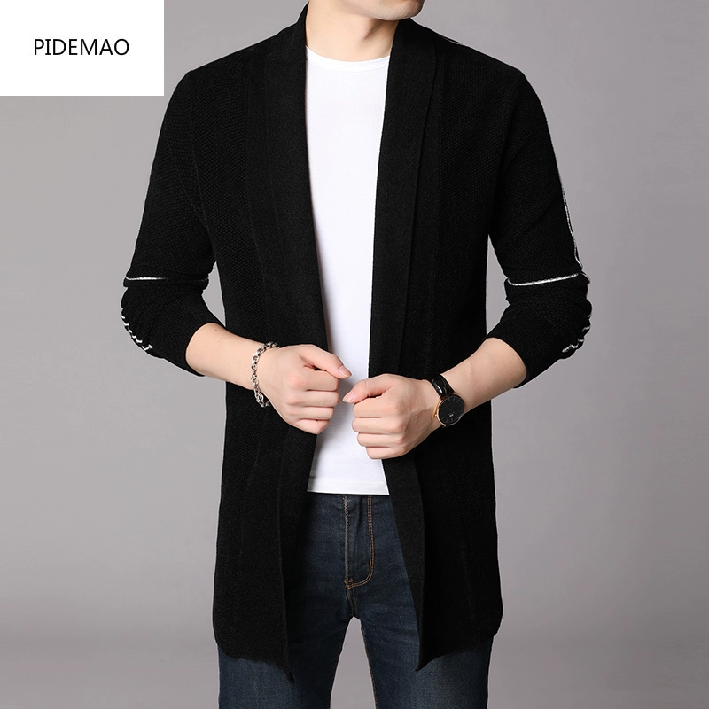 Áo len cardigan nam nhung áo khoác nhung xu hướng xuân nam Phiên bản Hàn Quốc của áo len nam mùa xuân và mùa thu dài - Cardigan