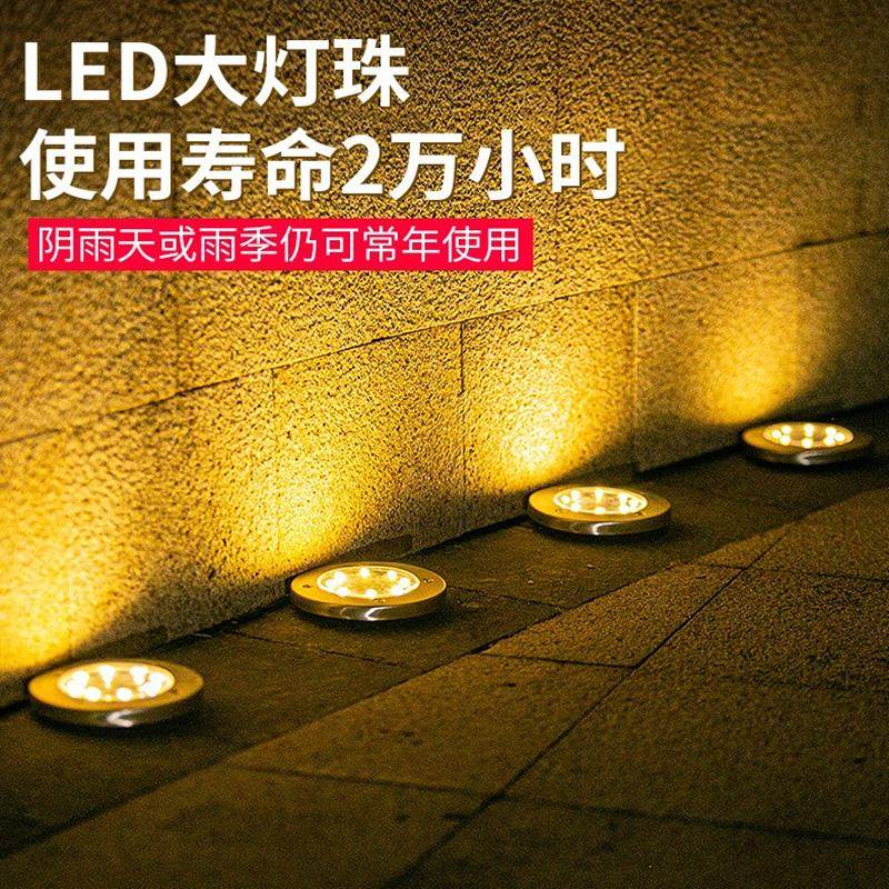 Solar LED waterproof household buried light fish pond outdoor lawn light Outdoor geographical light Color long strip side