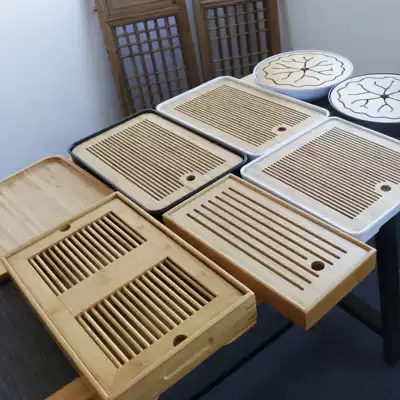 Bamboo tray rectangular tea tray tea tray fruit dinner plate tea set tea ceremony accessories solid wood tea tray can be customized