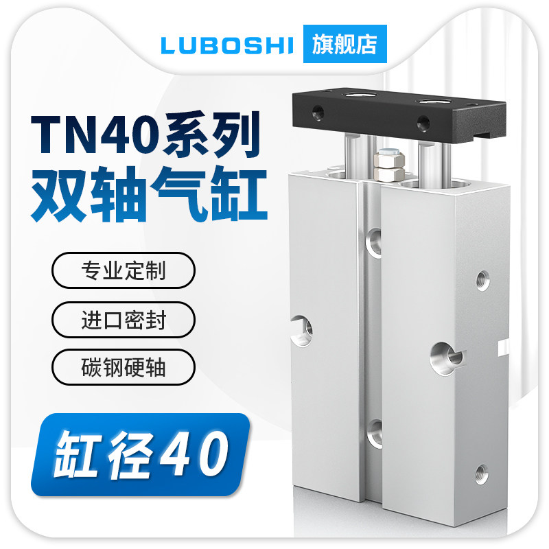 双轴双杆气缸小型气动TN40*15x40x30x20x60-100x150x200大推力