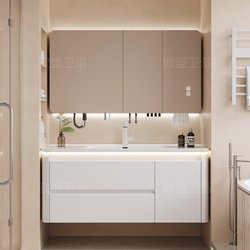 French Cream Style Ceramic Integrated Intelligent Bathroom Cabinet Mirror Cabinet Combination Bathroom Storage Wash Table Wash Basin