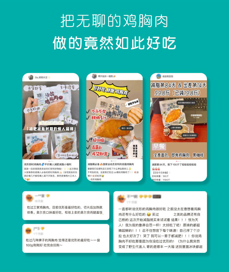 优形 低脂即食鸡胸肉 100g*7袋 图4