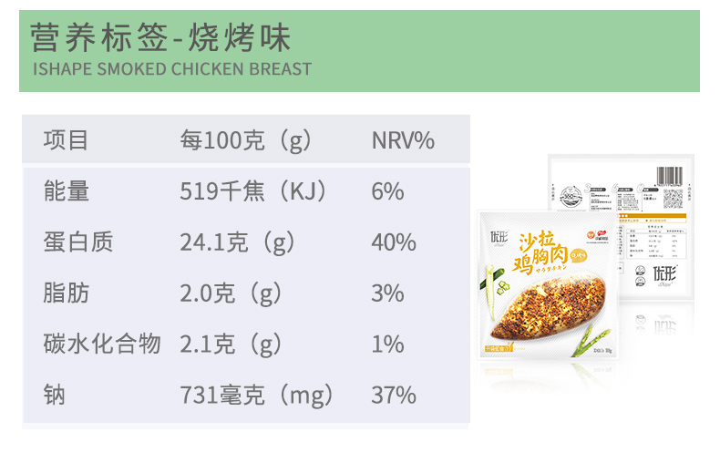 国家队战备食品 优形 低脂即食鸡胸肉 100g*9袋 图9