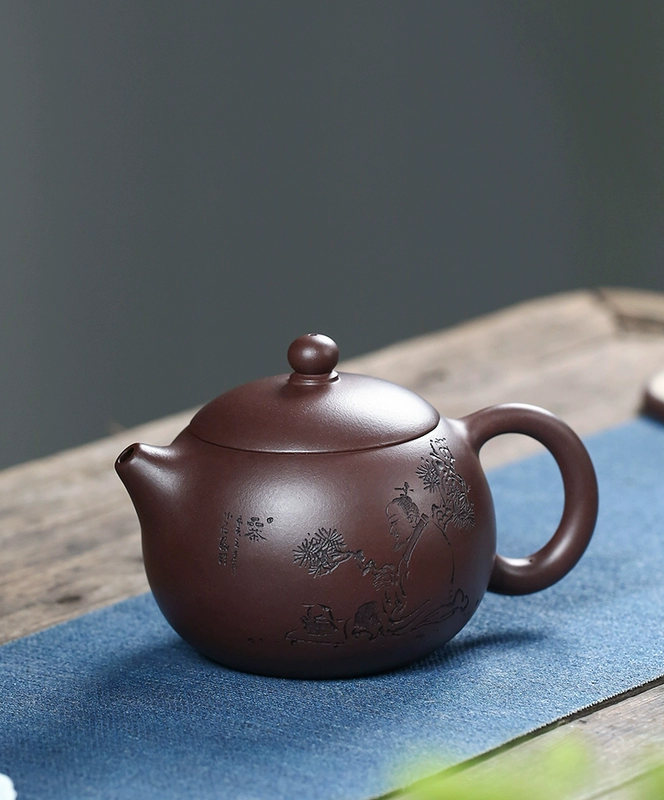 ấm sa tử Yixing tím nồi đất sét nguyên chất handmade hộ gia đình Kung Fu trà Bộ quà tặng bộ trà gốc khoáng đất sét tím công suất lớn nồi Xishi bán ấm tử sa ấm sa tử