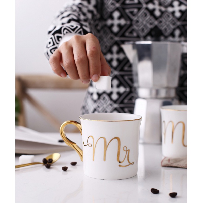 European creative gold handle ipads China mugs picking cups of coffee cup office by drinking a cup a cup of milk tea cup for breakfast