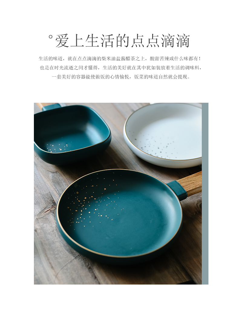 Creative ceramic wooden Nordic made wooden handle his bowl on the salad bowl of Japanese rainbow such as bowl food tableware soup bowl