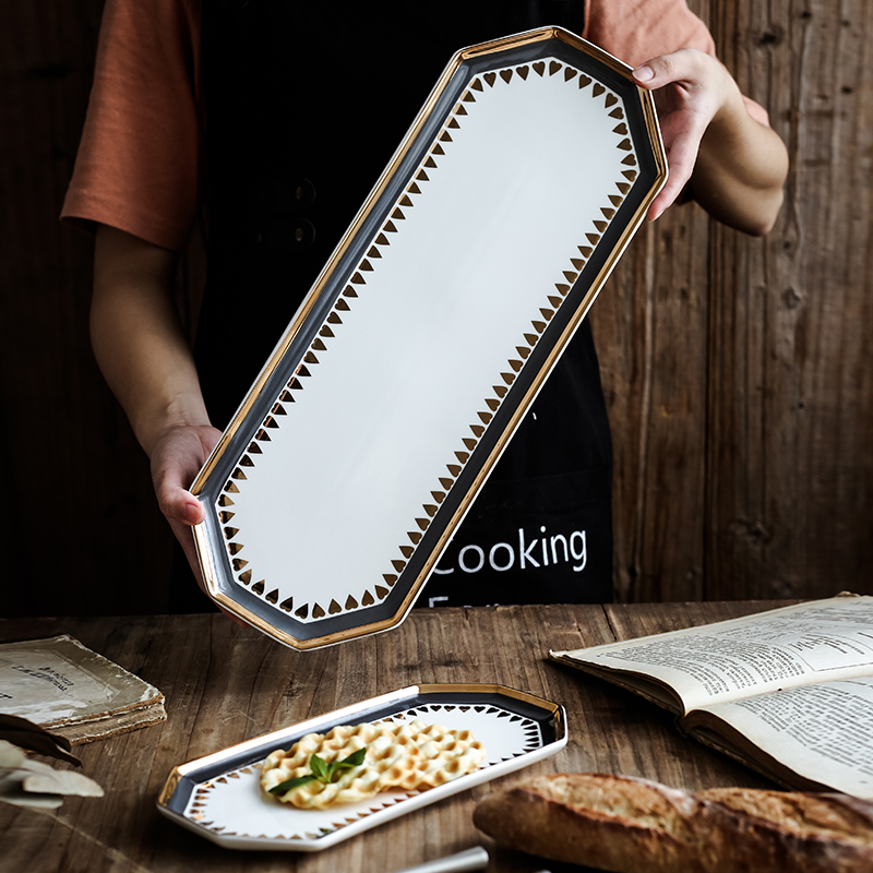 Nordic light much wind paint and ceramic dinner plate dessert salad plate sushi plate accessories receive dish ears tray
