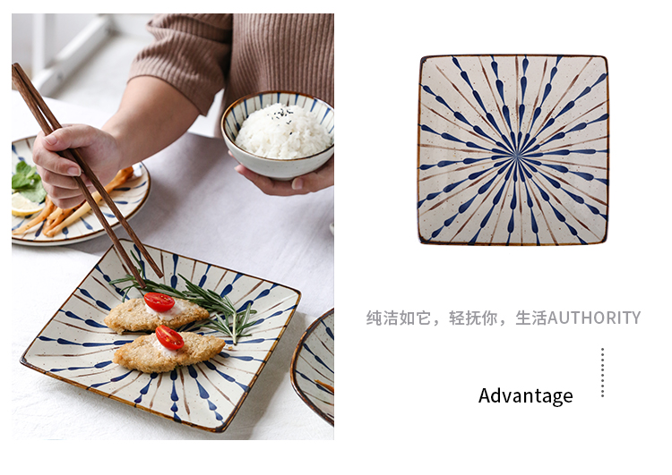 Japanese new wind restoring ancient ways under the glaze color petard ceramic tableware household bowls plates rice bowls rainbow such as bowl bowl suit