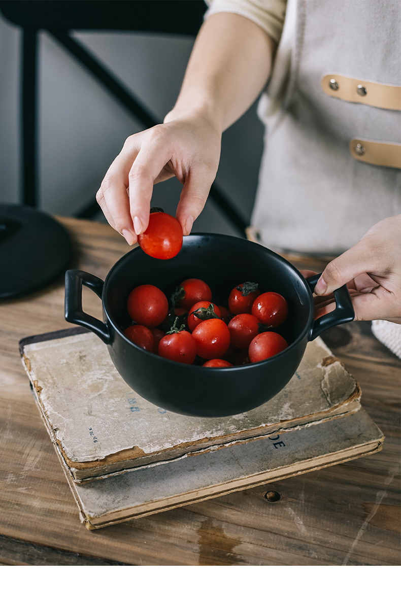 Northern wind ceramic rainbow such as bowl with cover mercifully matte enrolled salad bowl big bowl Japanese ramen ears fruit snack bowls