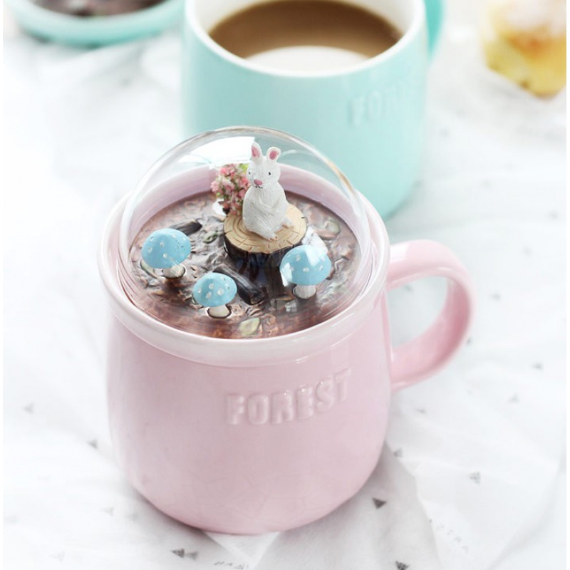 Creative micro forest landscape ceramic cup express it in the pot - bellied men and women who carry the mark cup coffee cup gift cups