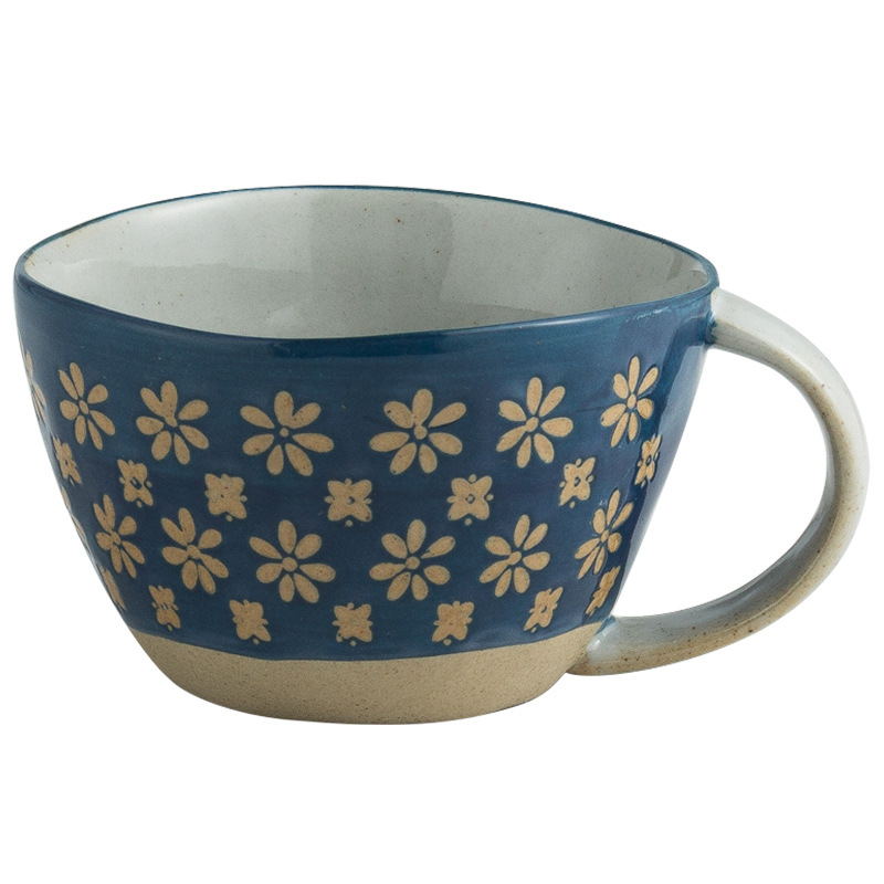 Creative Japanese coarse ceramic coffee cup move retro mugs contracted household glass up with art lovers cup