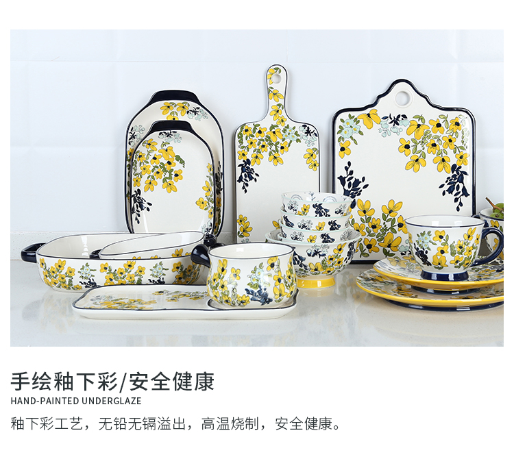 Japanese flower numerous series of baking hand - made ceramic tableware pull rainbow such as bowl bowl plates mugs ceramic bowls plates