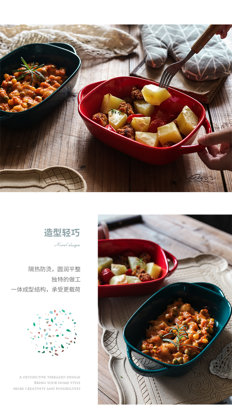 Ceramic pan baked cheese baked FanPan microwave oven baked jobs tableware creative baking bowl dish plate of household