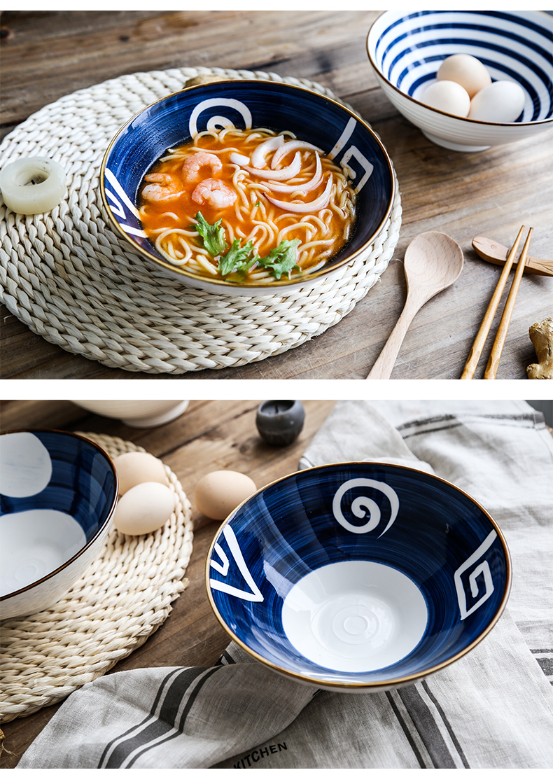 Japanese rainbow such use household individual creative hat to bowl of ceramic tableware web celebrity eat noodles bowl of sweet soup bowl salad bowl