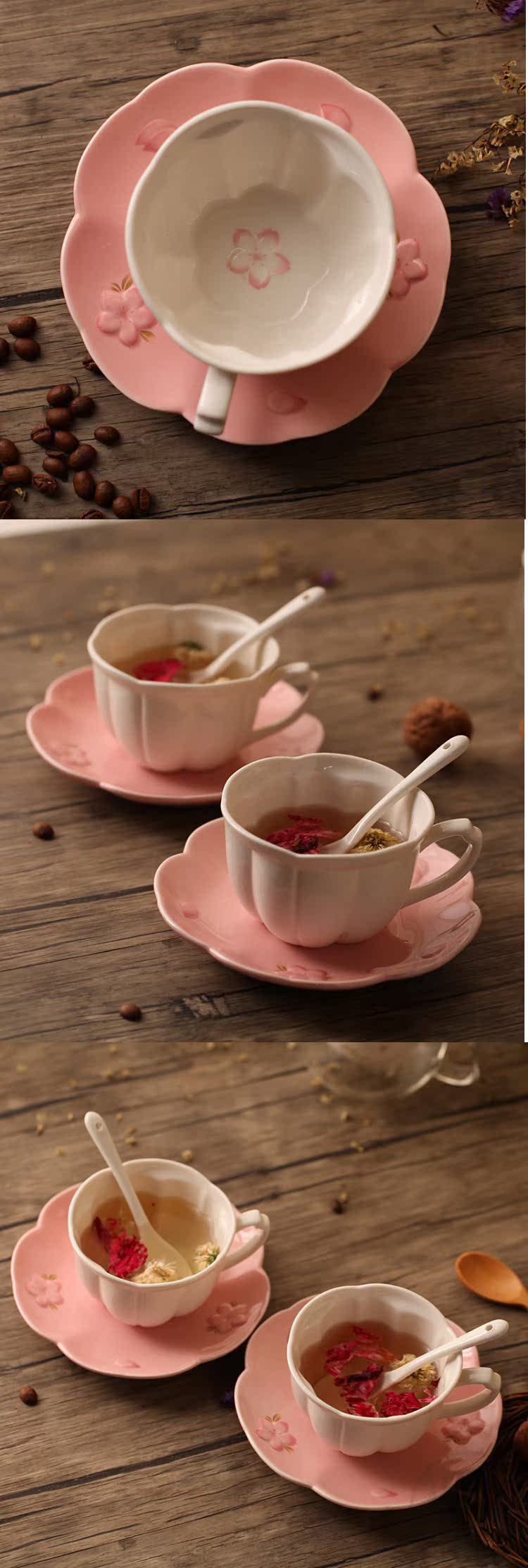 Japanese girl cherry blossom put ceramic coffee cup coffee cups and saucers suit European cups and saucers afternoon tea cups with crossover vehicle