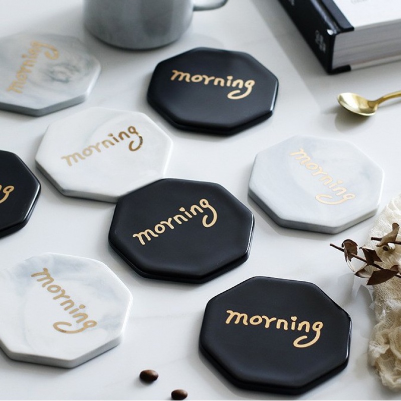 Nordic zakka wind European top - grade ceramic throwing gold cup mat creative hot insulation pad household cup cup mat