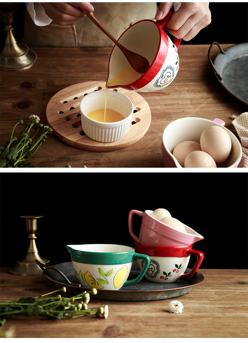 Creative drainage chick pointed expressions using bowl with handles an egg bowl move household ins wind ceramic bowl mixing bowl