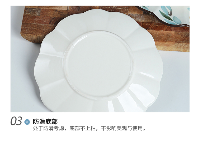 Retro hand - made ChunYun lace plate of rural household vegetable dish fruit snacks to western food steak ceramic plates