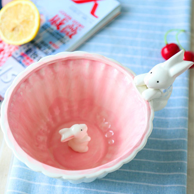 Jingdezhen ceramic salad bowl cartoon express to use rabbit dessert fruit salad dim sum dishes snacks in your job