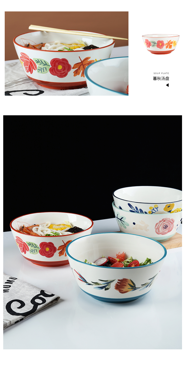 Under the four seasons of ceramic glaze color tableware home eat rice bowl of rice bowl salad bowl of soup bowl with rainbow such as bowl hat to bowl