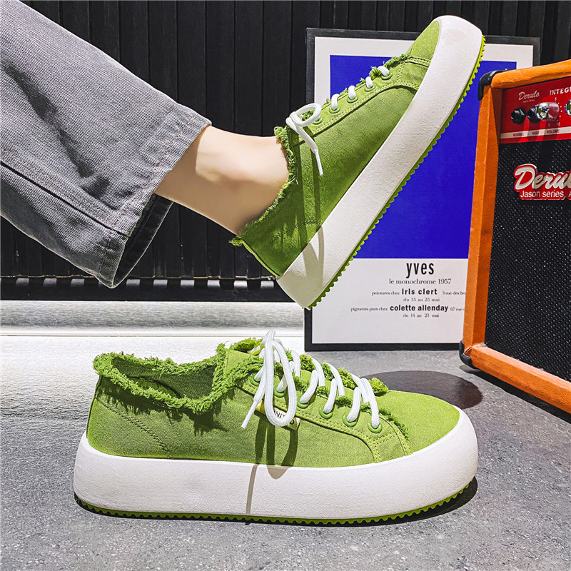Summer breathable sails cloth shoes Men's thin section Han version 2022 new small crowdhead thick underfloor shoes casual 100 hitch