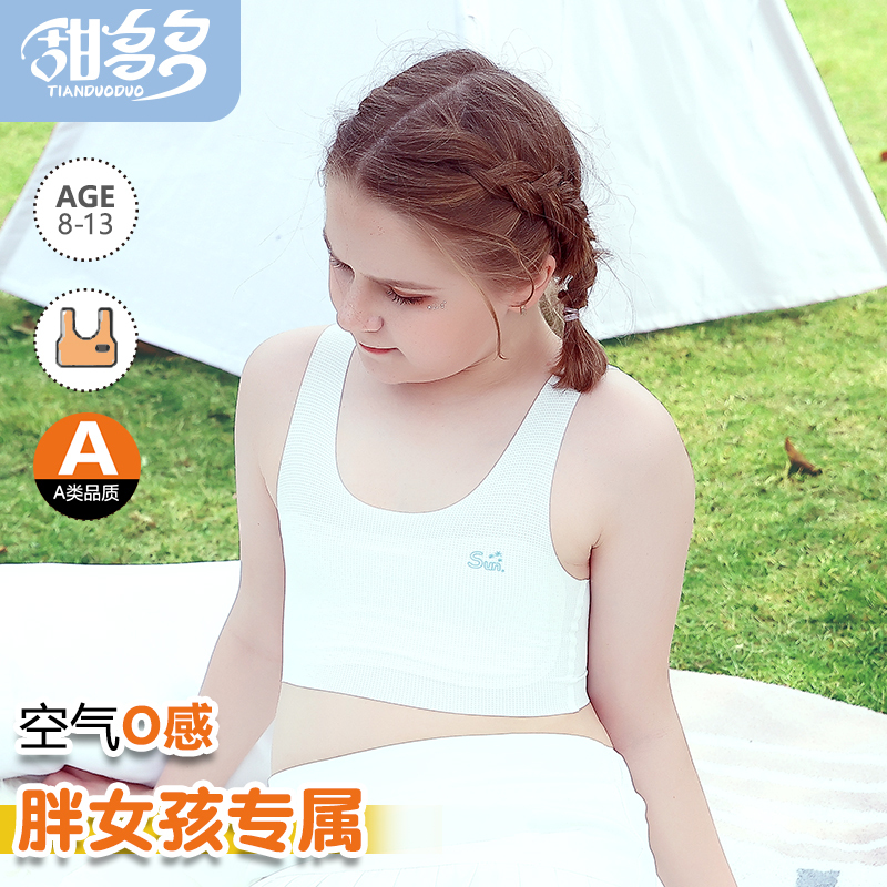 Sweet Duoduo Plus-Size Bra for Chubby Girls in the Developmental Stage, Elementary School Students Aged 8-13, First Stage, Summer Children's Thin Bra