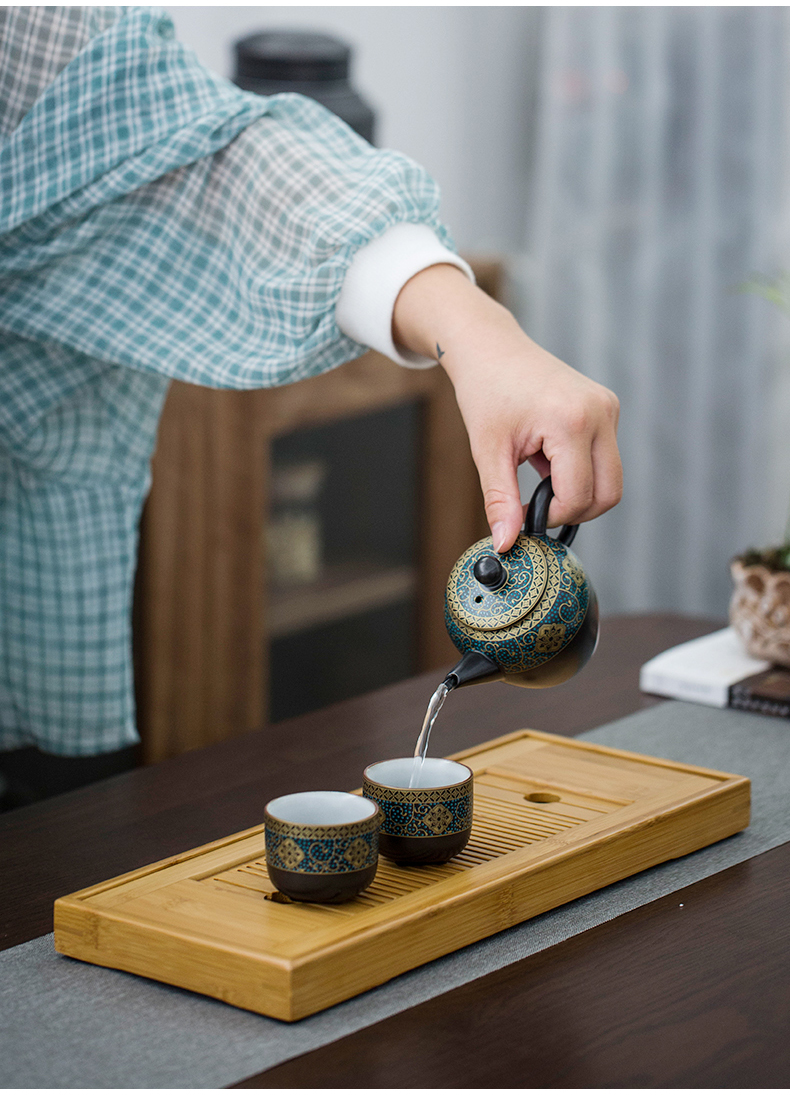 Art of water bamboo tea tray was small mini tea sets of kung fu tea set Japanese bamboo saucer dish (sea water bamboo tea