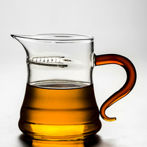 Office glass filter green tea cup special crescent water cup transparent household creative Japanese style men and women large capacity