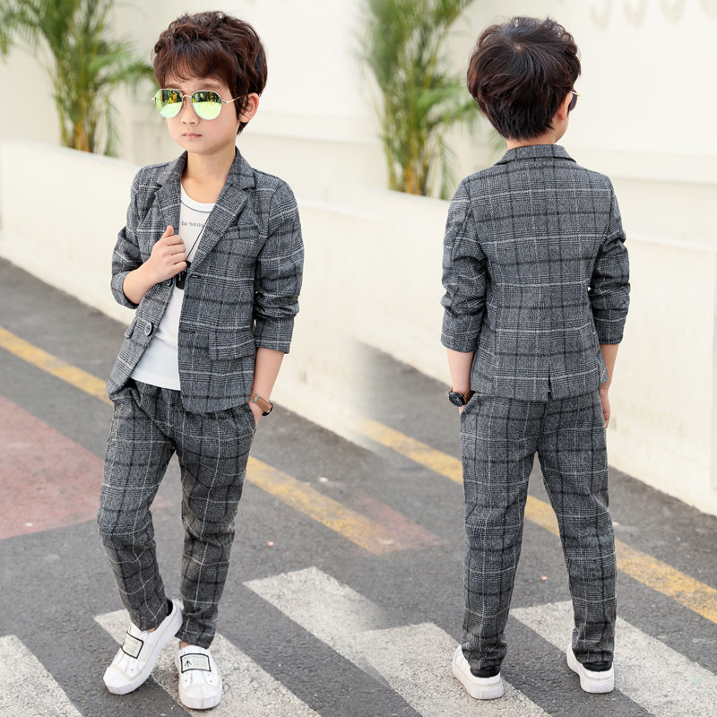 Boy suit suit 2020 spring Korean version of the foreign school children's suit spring and autumn models in the big boy handsome suit two-piece suit