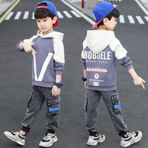 Childrens clothing boys spring clothes sweater set in the big children sportswear spring and autumn boys two sets of childrens foreign tide clothes