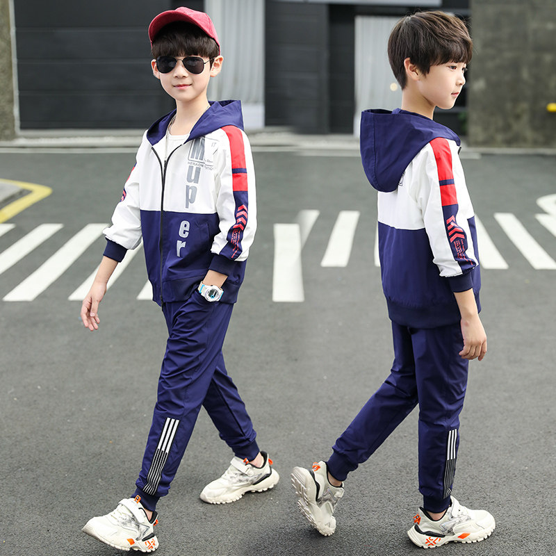 Children's spring suit set 2020 new foreign style tide Korean boy spring autumn boy handsome sports two-piece set