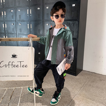 Childrens Set Boys Spring and Autumn 2021 New Tong Tong Tong two-piece boys foreign spring clothes tide cool