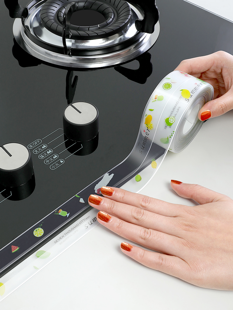 Waterproof bathroom beauty seam stickers kitchen sink bathroom countertop wall corner gap wash basin waterproof pad water retaining strip