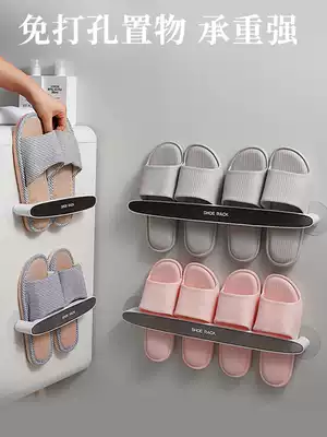 Bathroom trailer rack-free wall hanging powder room door rear shoe storage artifact hanging shoe rack