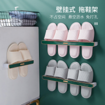 Bathroom trailer rack wall hanging wall toilet shoes storage artifact toilet toilet non-perforated shoe rack rack