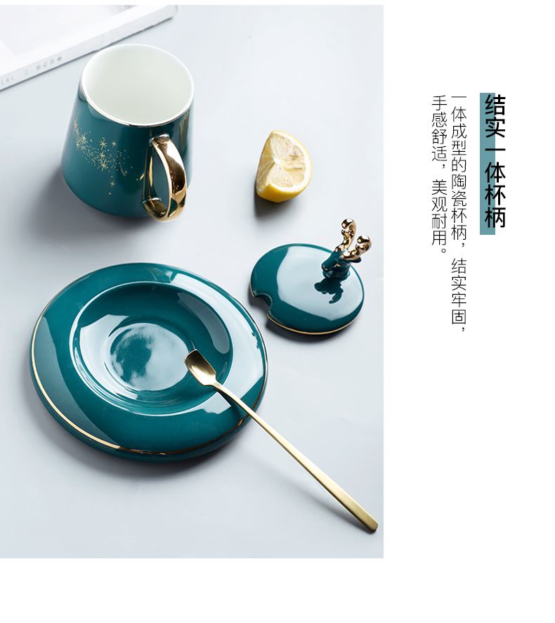 Delicate web celebrity empresa Nordic light small key-2 luxury European - style key-2 luxury ceramic coffee cup high - grade tea tea set