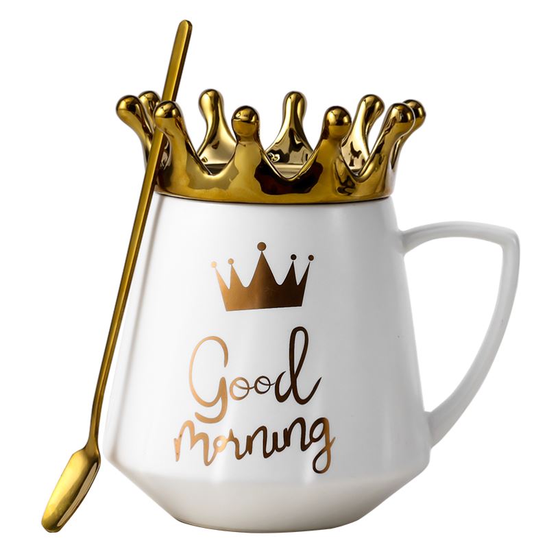 The Crown mobile rack mugs ins ceramic cup northern picking gifts glass office coffee cup with a spoon