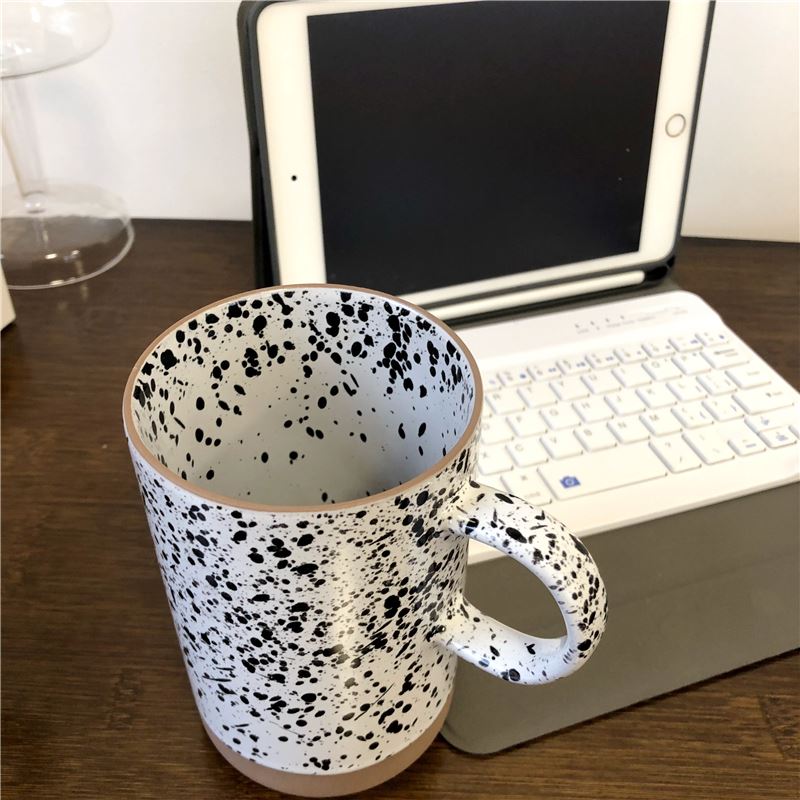 South Korean ins Japanese splash ink restoring ancient ways to design high - capacity coffee cup milk cup ceramic cup cup picking cups