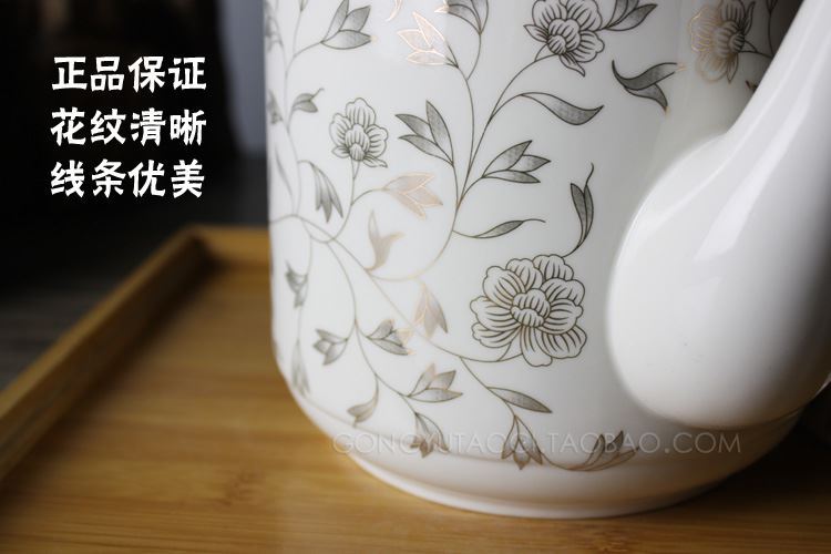 Cool large household ceramics jingdezhen tea kettle suit Chinese girder pot of cold water with a large capacity cups