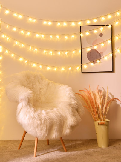 Led dormitory bed curtain star light lower bunk bed atmosphere light internet celebrity decoration small colorful lights flashing string lights full of stars