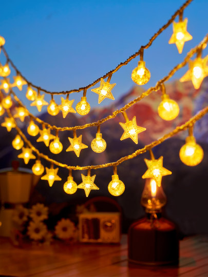 Star lights LED small colorful lights flashing light string outdoor decoration New Year lighting atmosphere light belt hanging Christmas tree pendant