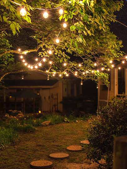 Outdoor string lights LED small bulb camping atmosphere light with outdoor New Year flashing lights decorative lights Christmas star lights