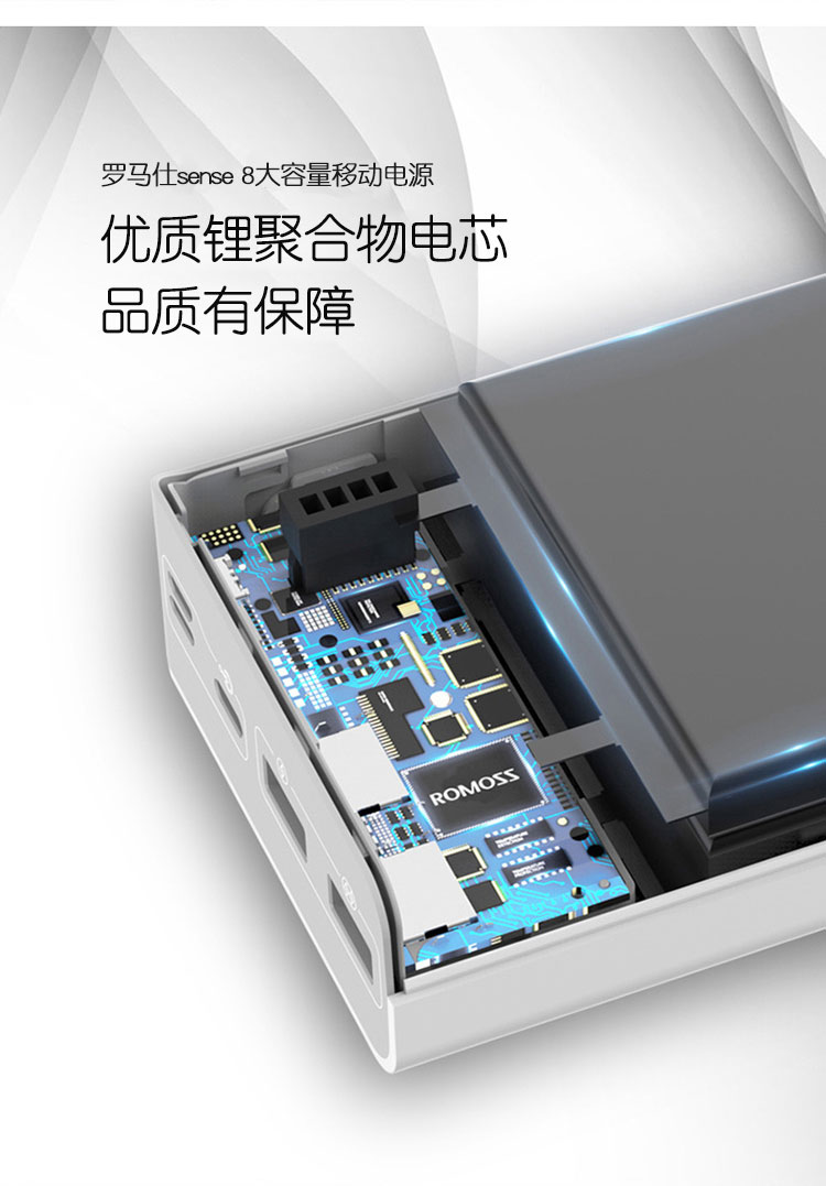 ROMOSS Luoma Shi Po 30000 mA Type-c phí sense8 dung lượng lớn điện thoại di động 30.000 phổ phí đèn flash di động nhanh phí chữ màu đỏ biểu tượng tùy chỉnh cô gái mô hình phim hoạt hình - Ngân hàng điện thoại di động pin sạc dự phòng energizer