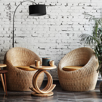 Personality Single Sofa Chair Nordic Creative Sloth Person Rattan Chair Round Light Lavish Bedroom Living Room Three Sets Leisure Chair Subs