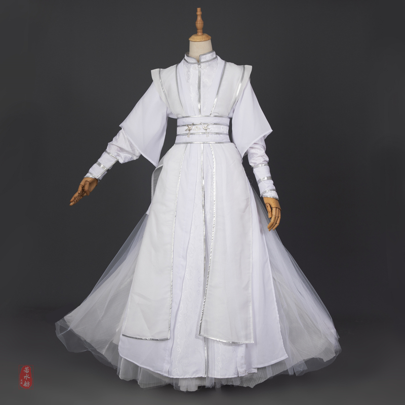 Ruoshuifang Original White Ancient Costume Cosplay for Men, Versatile Warrior Outfit, Xie Lian, Chu Wan Ning, Ethereal and Elegant