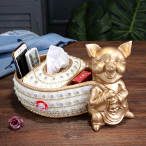 Paper box European paper towel living room simple and cute household paper coffee table Paper towel box Luxury desktop modern ornaments