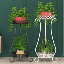 European-style wrought iron multi-layer flower rack indoor floor-to-ceiling flower pot rack green rose orchid balcony flower rack floor living room