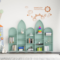 Wrought Iron childrens bookshelf shelf multi-layer floor simple modern kindergarten Creative Storage bookcase combination wall