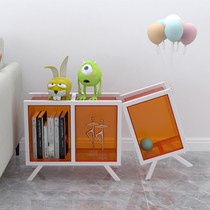 Creative iron acrylic art bookshelf balcony leisure reception small coffee table sofa side cabinet simple storage shelf